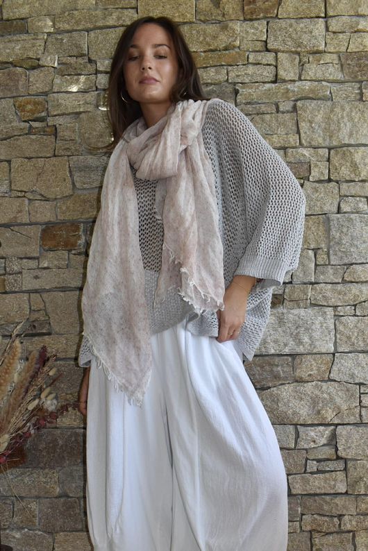 Conrad Grunge Loose Cotton Knit Pearl